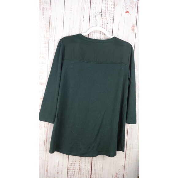 41 Hawthorn Blouse Womens Medium Green Long Sleeve V-Neck Casual Fall Pullover - Picture 2 of 6